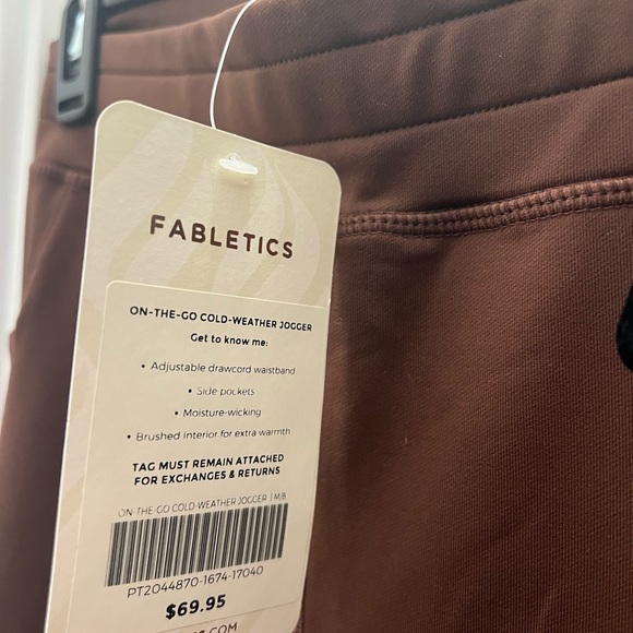 Fabletics Brown Track Pants & Crop Top Set - Picture 3 of 4